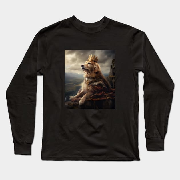 Graceful Golden Retriever - Medieval Scottish Princess Long Sleeve T-Shirt by HUH? Designs